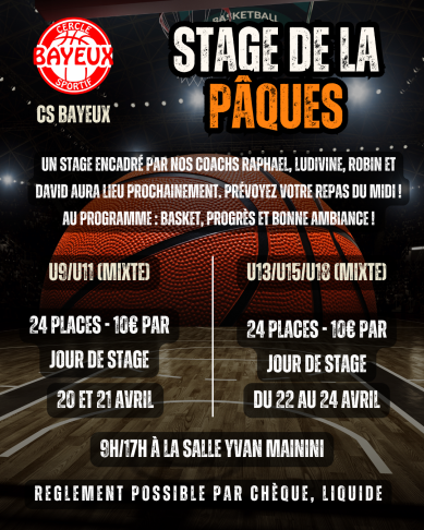 Stage Pâques U13/U15/U18 2026